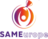 Logo du projet "SAMEurope", orange et violet.