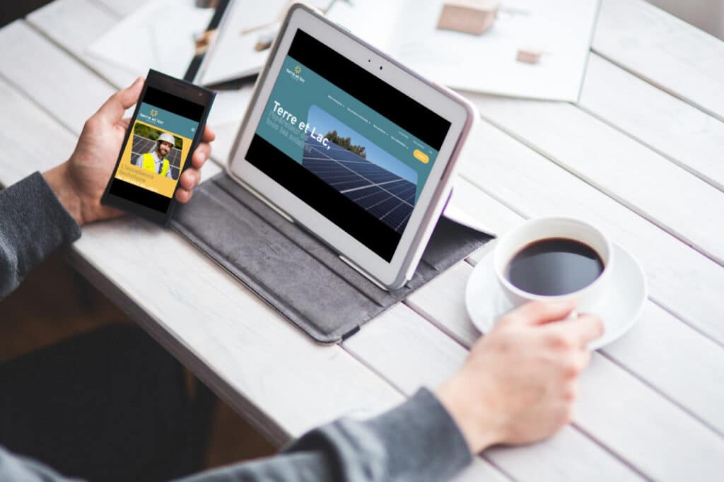 Mockup de Terre et Lac responsive